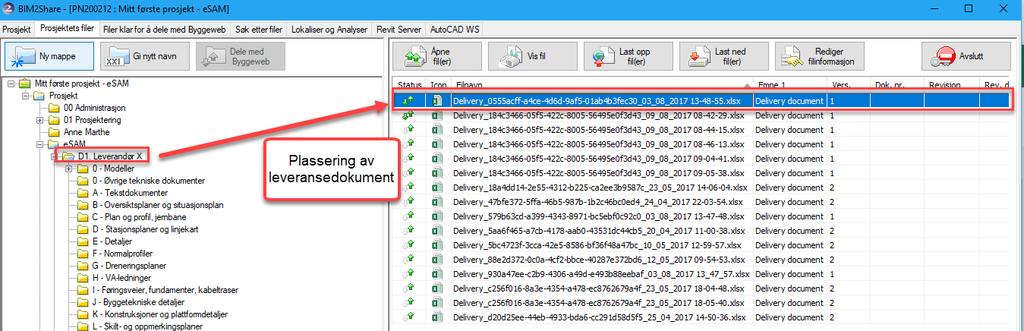 BIM2Share AutoDelivery: Brukerveiledning side 16/17 7.