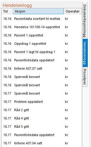 Dokumentasjon Alt logges; alle steg og valg logges og lagres i loggfiler og database