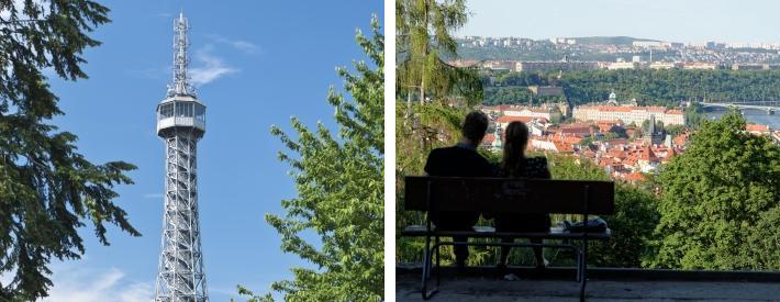 På toppen står et lite Eiffeltårn-lignende utsiktstårn, hvorfra man har en flott utsikt over byen og elven. Nyt utsikten Josefov (8.