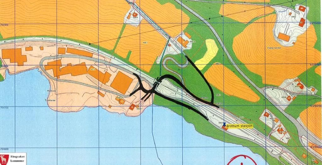 Plassering skal vurderes nærmere, men det er foreløpig skissert en løsning med en ny kulvert der hvor nåværende kulvert ligger.