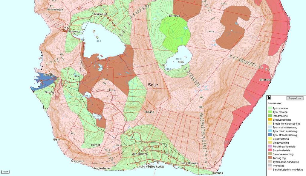 Figur 21 Kvartærgeologiske kart 1:250 000, NGU Figur 22 Ingen