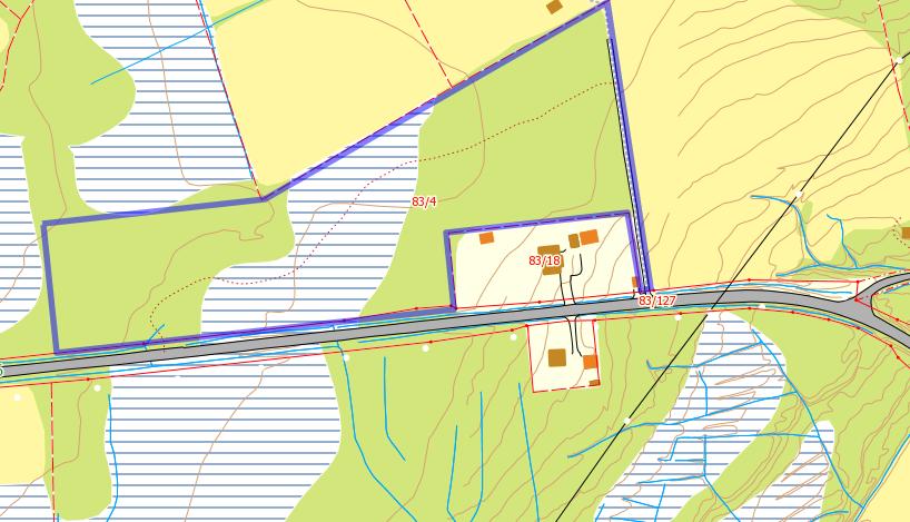 B-16 Innspill fra: Angvik Bygdelag, grunneier Vegard Indergård Område: Nord for FV665, gnr 83 bnr 4, ca. 31 dekar. Foreslått formål: Bolig, tomter 3-5 da. Landbruk Nedbygging av dyrkbard jord, 30 da.