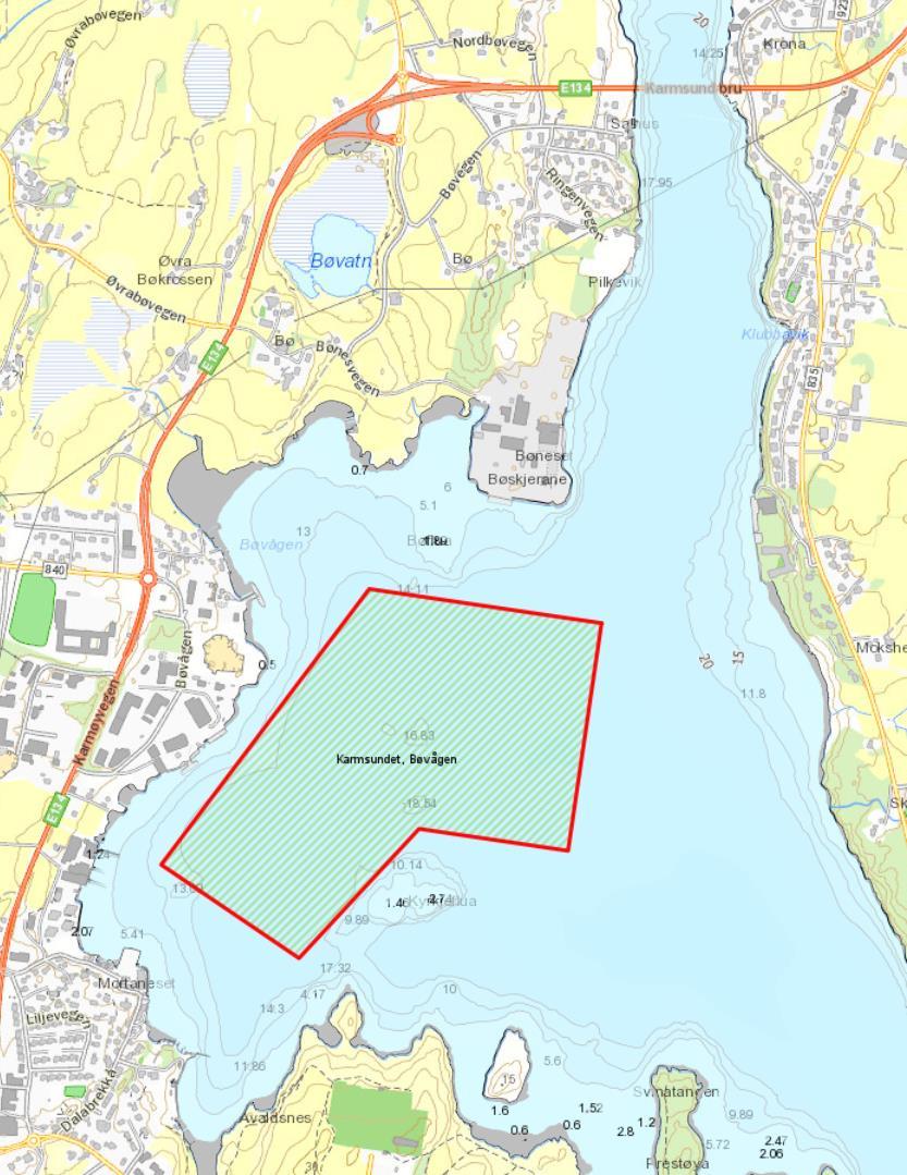 Oppdragsgiver: Karmøy kommune Oppdragsnr.: Dokumentnr.: søk-kv- Versjon: tsnitt med marine grunndata.