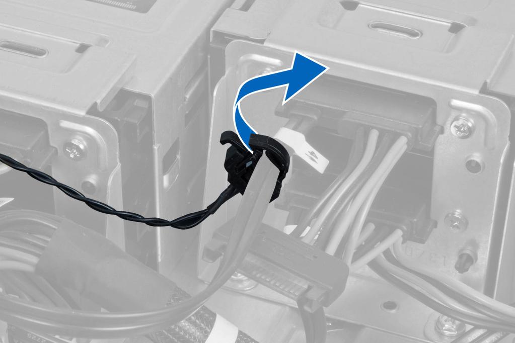 Sette inn den HDD termiske sensoren 1. Monter HDD termiske sensoren på hovedkortet. 2. Før HDD termiske sensoren rundt kabinettet på datamaskinen. 3.