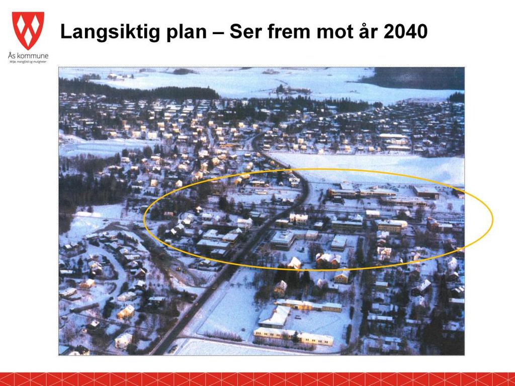 I 1986 så Ås sentralområdet slik ut. Særlig sentrumsområde framstår som temmelig «ukjennbart».