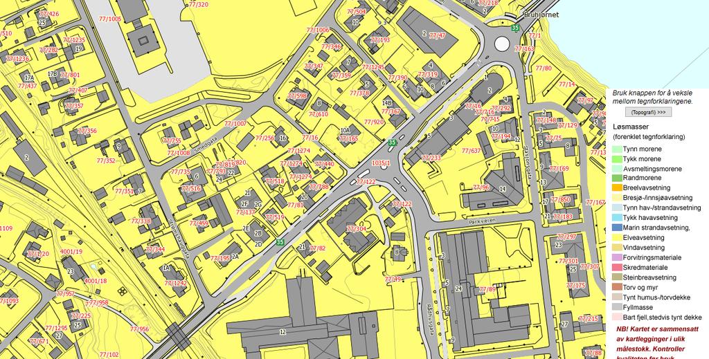 Terrengprofil er vist på tegning nr. -100. 3.1 Terreng Det aktuelle området ligger i et boligområde i Smedgata, sør for Eiker Videregående Skole og vest for Drammenselva.
