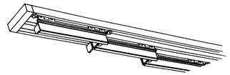 PANELSYSTEM ALU-PROFF 5400 KOMPLETT MED PANELVOGNER 60CM, ENDEDEKSEL OG TAKFESTER håndtrekk uten førestang Antall vogner Bredde i cm 2-spor 54022 3-spor 54033 4-spor 54044 2 104 822 3 156 1203 1356 4