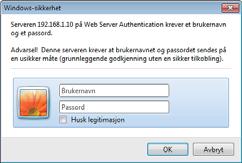 3. Webkontroll 3.1 Webkontroll projektor 3.1.1 Logginn For å bruke funksjonen Webkontroll projektor må du logge inn med navn og passord.