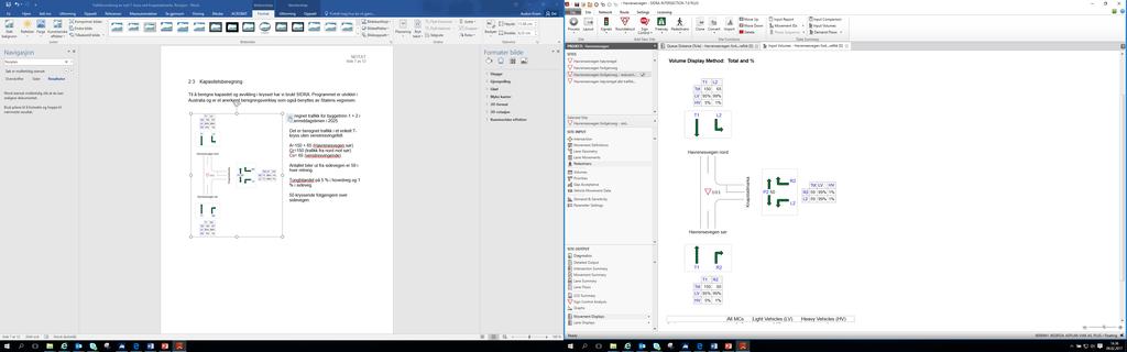 Side 8 av 13 2.3 Kapasitetsberegning Til å beregne kapasitet og avvikling i krysset har vi brukt SIDRA.