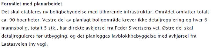 Planbeskrivelse - Områderegulering for Peder Sivertsens