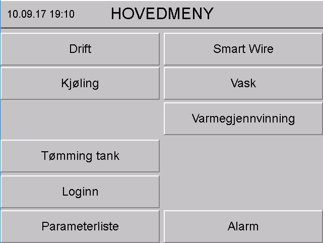 på "loginn" i hovedmenyen. Skriv inn passord og trykk så pil tilbake for å komme til hovedmeny.