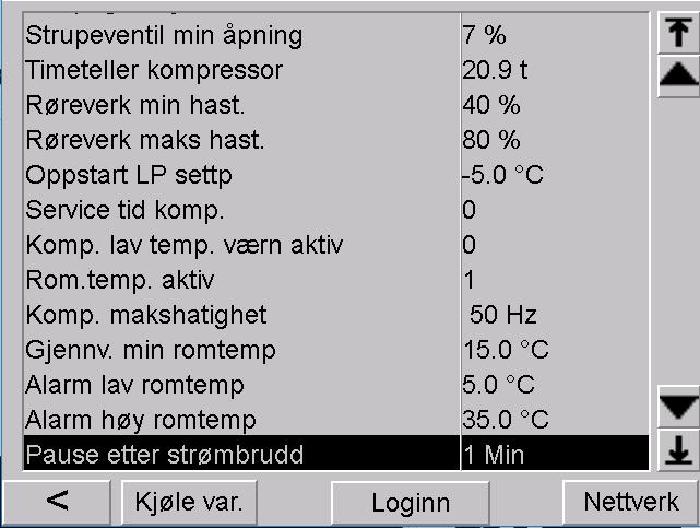 bytte av program Viser rom temp i PLS vindu