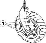 Reparere en punktering EKSPLOSJONSFARE! Hjulet eksploderer hvis man ikke slipper ut luften før avmontering! Slipp alltid luften ut av dekket før avmontering (trykk inn stiften i midten av ventilen)!