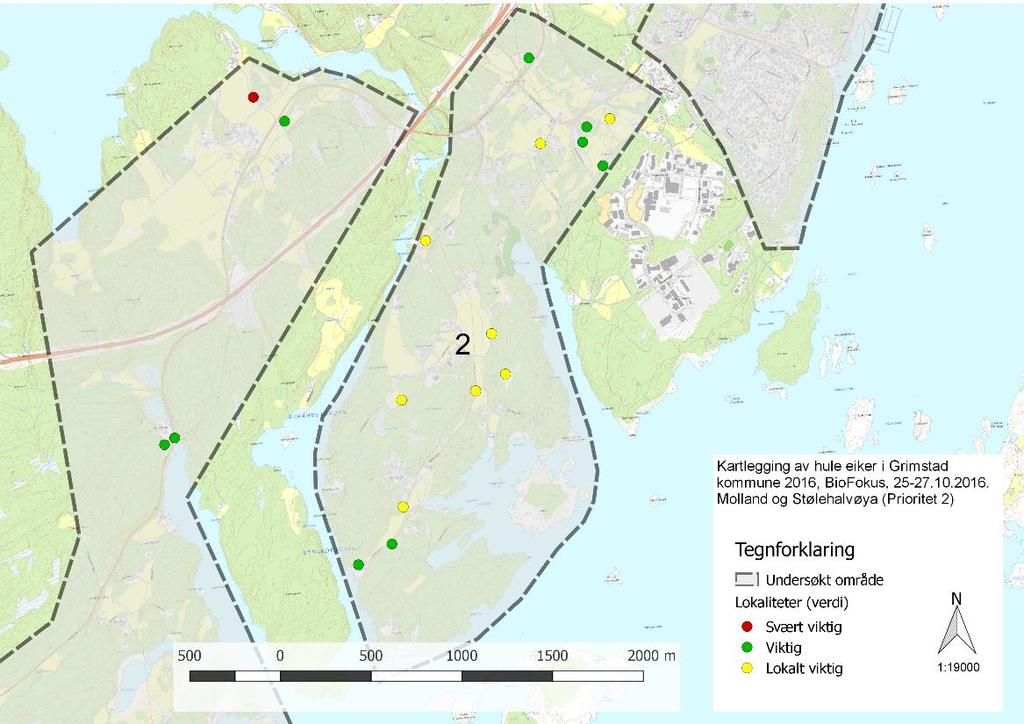 2). Figur 7: Oversikt over kartlagte lokaliteter med