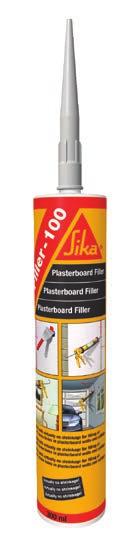 Sika Filler-100 Gipsplatesparkel uten krymp Sika Filler-100 er en vannbasert, klar til bruk, praktisk talt ikke