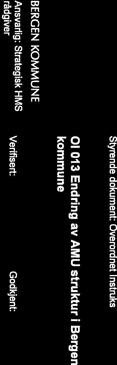 Prosesser i Bergen kommune skal ivareta AML krav samt gjennomføres på en hensiktsmessig måte i henhold til kommunens struktur. 2. Målgruppe Kommunens ledelse, HAMU og alle AMU. Organisasjonene. 3.