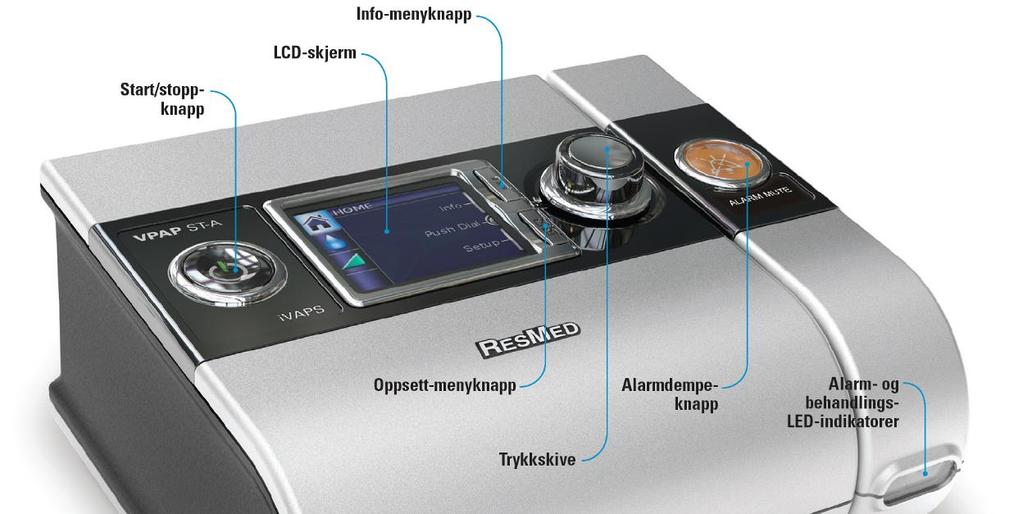 8 Taster, LCD-skjerm g LED-indikatr Når strømledningen kbles til nettspenning, starter apparatet autmatisk pp. Apparatet gjør en selvtest sm innebærer sjekk av alarmlyd g lys g går deretter i standby.