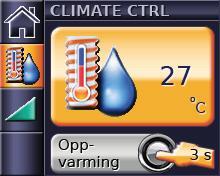 Oppvarming: Når apparatet står i standby kan du gå til temperaturvisningsbildet.