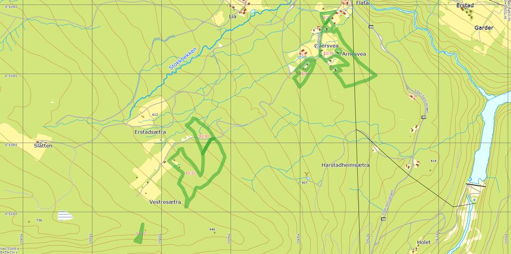 Planstatus: Kommunestyret vedtok ny arealdel til kommuneplanen den 05.04.2016 i sak 17/16. LNF områdene er i planen delt inn i to kategorier, LNF-A og LNF-B, og omsøkt areal ligger i LNF A-område.