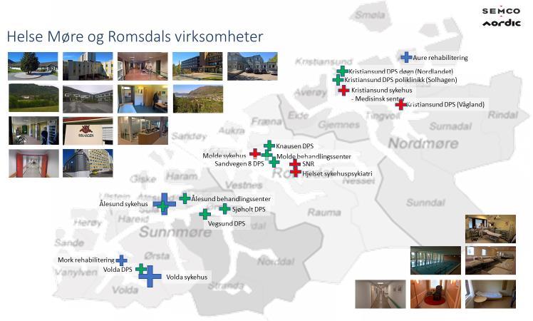 6.4 Bygg utenom Ålesund- og Volda sykehus Denne planen omfatter ikke sykehusene i Molde, Kristiansund, eller det nye sykehuset som skal erstatte disse (SNR).