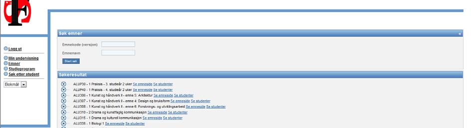 studieprogram man har tilknytning mot i FS som fagperson.