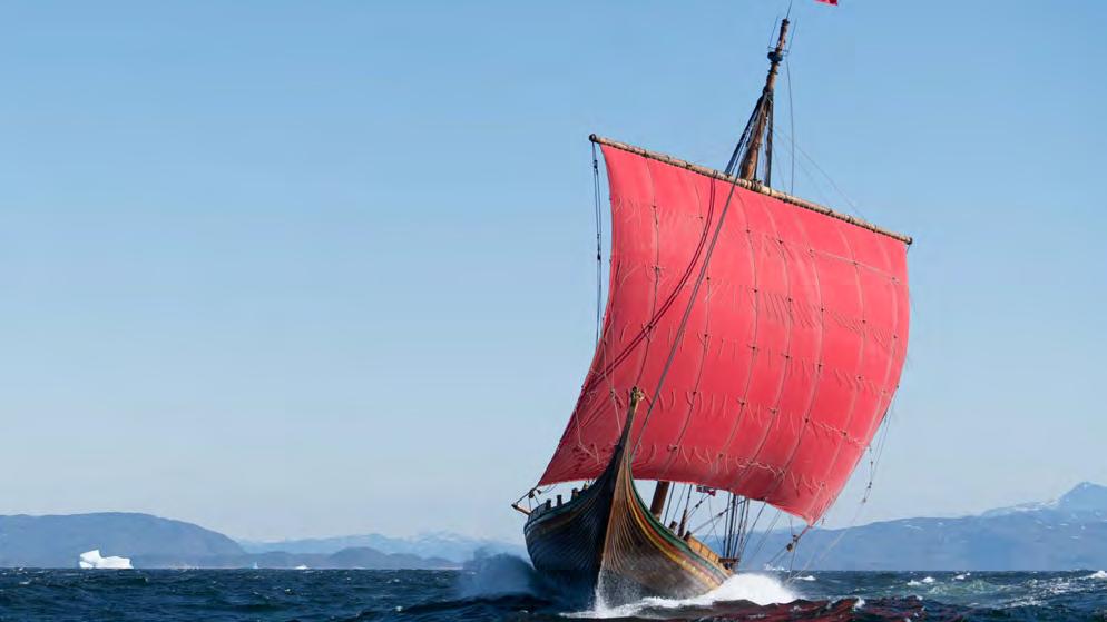 Eidsvold Lodge støttet vikingskipet Draken Harald Hårfagre Dette er den største kopien av et vikingskip