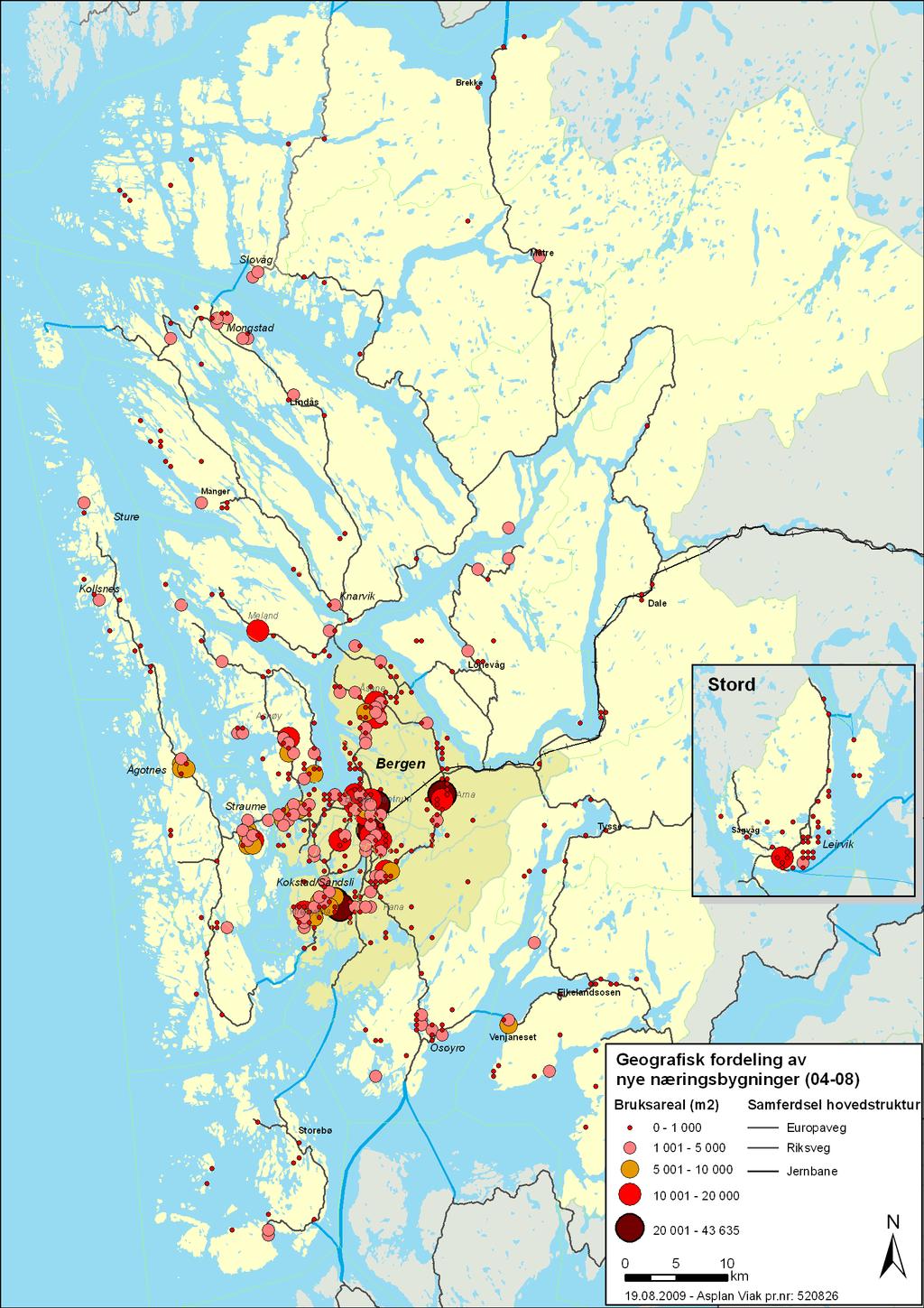 Næringslivets arealbehov og lokaliseringspreferanser 33 Figur 17: Geografisk fordeling av næringsbygninger