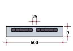 Sokkel Sokkel Materiale: Aluminium Varenr. Farge Lengde Høyde Enhet 1561007 «Rustfri» 2050 mm 140 mm Meter Sokkel med luftegitter Materiale: Aluminium Varenr.