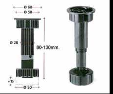 Sokkel Sokkelben m/klips 80-130 mm Materiale: Plast Varenr.