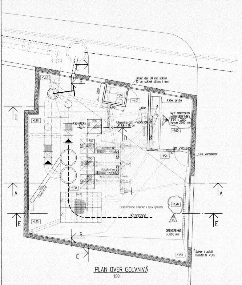 Side 4 av 5 Plan av pumpestasjon.