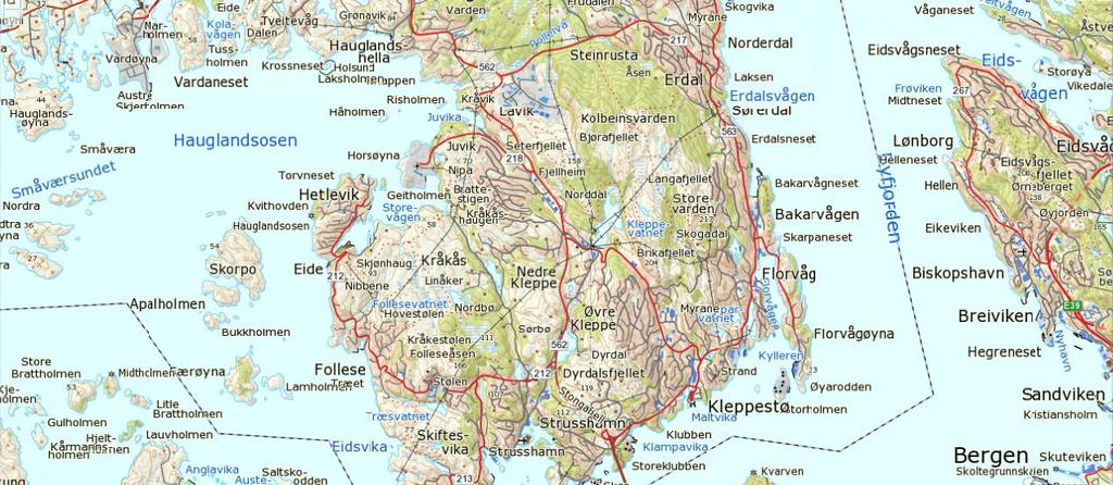 3 LOKALISERING OG NATURGRUNNLAG Lokalisering og naturgrunnlag 3.1 Lokalisering av tiltaksområdet Området der Askøyparken er planlagt utvidet, er lokalisert på Nedre Kleppe i Askøy kommune (Fig. 2).