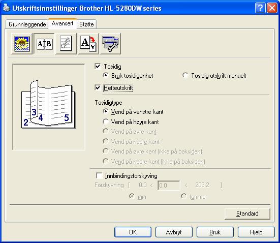 2. Utskriftsmetoder Hefteutskrift (for Windows-skriverdriver) S alegg papir i papirmagasinet eller universalmagasinet. S bvelg Egenskaper-dialogboksen i skriverdriveren.