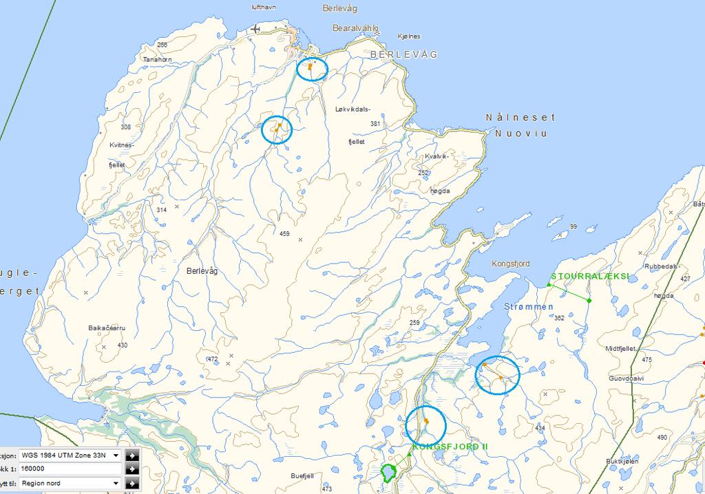 Lokal energiutredning Berlevåg kommune 2013 17 Om disse elvene er endelig realiserbare er ikke avklart.