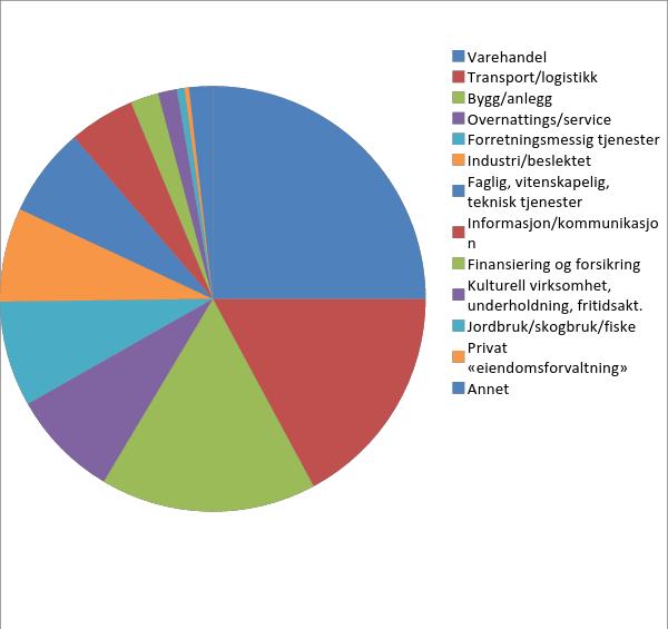 5. Næringer i Bodø 5.1 Oversikt Bodø har relativt bred sammensetting av næringer. Ansatte i privat sektor er lavere enn i landet for øvrig (57,3 % lokalt mot 68,3 % i nasjonalt iflg.