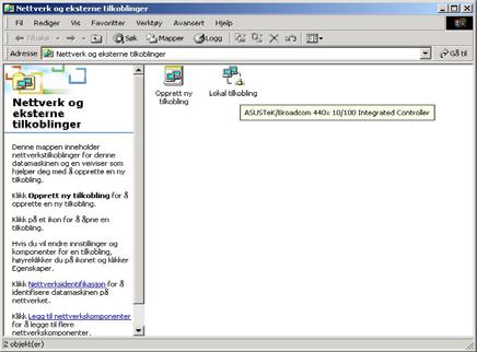 Hurtigstartguide Konfigurering av PC i Windows 2000 1.