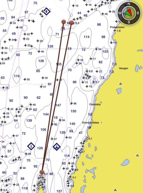 ALTERNATIV INGEN TALLSTANDER START MÅL - Start mellom orange flagg på startbåt og startmerket (flaggbøye med orange flagg) - Langårrabbene ( rød stake nord for