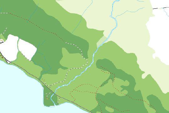 Ecofact rapport 60 Side 31 Øvre del av skogen er registrert som uproduktiv løvskog.