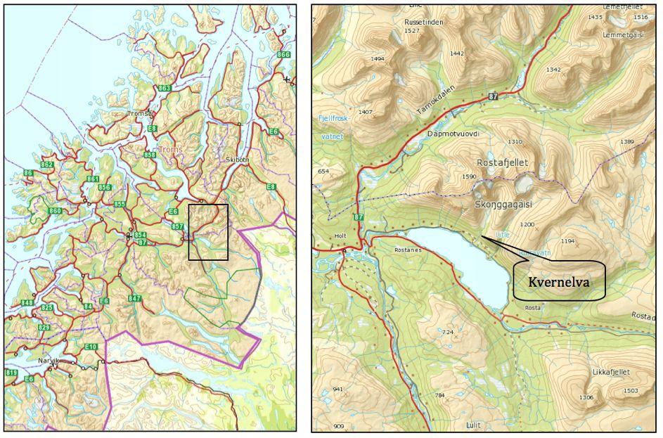 Ecofact rapport 60 Side 3 3 INNLEDNING Det forligger planer om å bygge et småkraftverk i Kvernelva i Målselv kommune, Troms fylke. Kvernelva har vassdragsnummer 196.