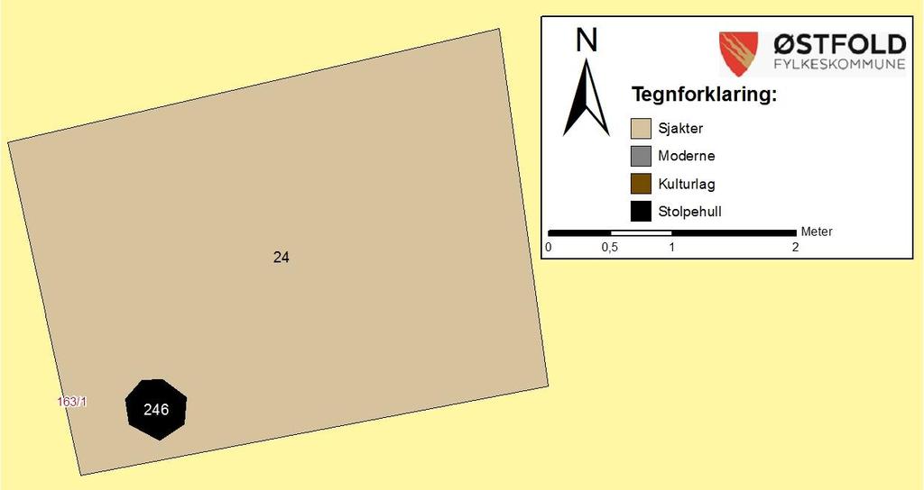 Sjakt 24, lokalitet ID218368 Orientering: Vestnordvest østnordøst Mål: 4,1 x