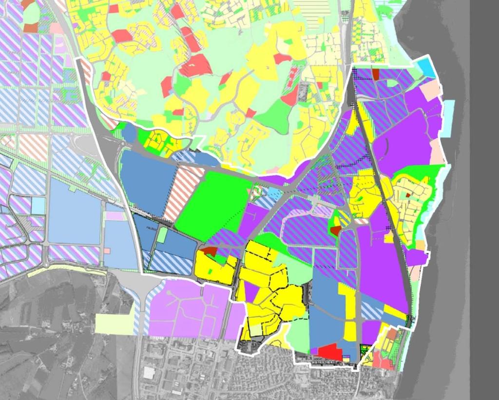 3. BYUTVIKLING 3.1 EKSISTERENDE PLANSITUASJON REGULERINGSPLANER Kartet viser formål i gjeldende reguleringsplaner.