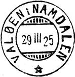 01.45 Registrert brukt 23.06.?? TK Stempel nr. 2 Type: SL Utsendt 03.06.1911 VALØEN i NAMDALEN Innsendt 21.04.