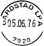 Stempel nr. 6 Type: I22N Utsendt 18.03.1970 GARDSTAD Innsendt?? 7920 Stempel nr.