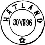 1896 i Vikten herred.. Poståpneriet HATLAND ble nedlagt fra 01.10.