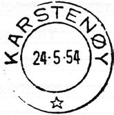 Stempel nr. 6 Type: IIA Fra gravør 24.05.1954 KARSTENØY Innsendt?? Registrert brukt fra 29-1-59 TK til 19-12-59 VG Stempel nr.