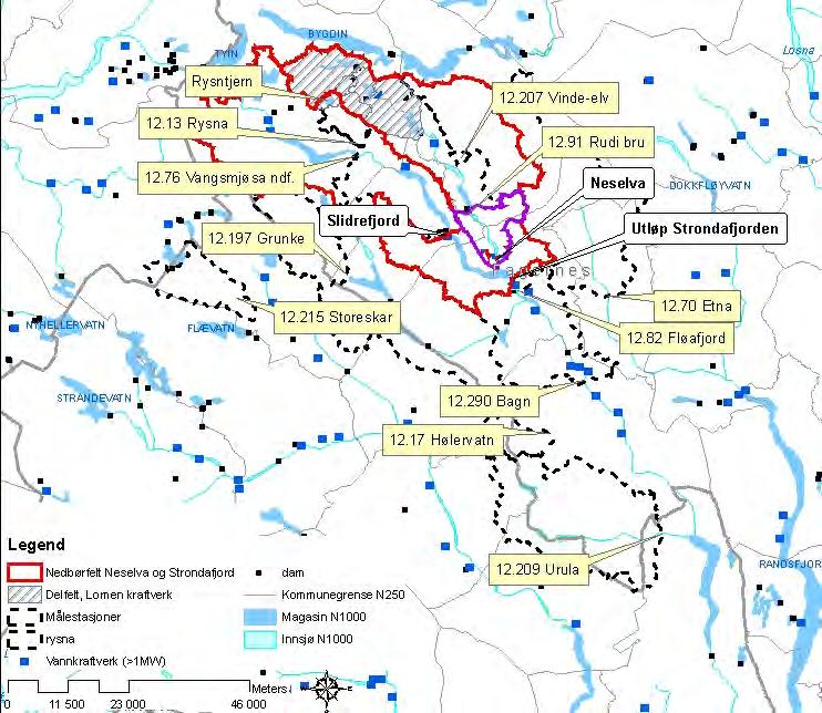 4 Hydrometriske stasjoner 4.1 Hydrometriske stasjoner i vassdraget Det er flere målestasjoner for vannstand i vassdraget, med ulike lengde på observasjonsperiode og av ulik kvalitet.