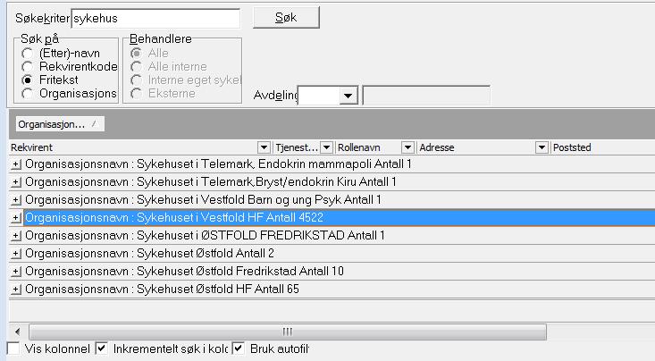 Ved øyeblikkelig hjelp Dersom det ved øyeblikkelig hjelp henvendelser ikke foreligger kjent henviser, eller henviser ikke finnes i Adresseregisteret, må intern lege (Interne rekvirenter = ansatt ved