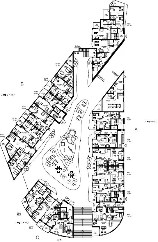 Vedlegg 1: Rekkverk, innglassing og lydkrav til vinduer Rw+Ctr = 42 db Rw+Ctr = 38 db Rw+Ctr = 35 db Rw+Ctr = 32 db Støyskjerm. Høyde 1,8 m. Innglasset balkong 2.