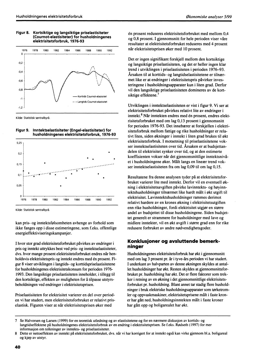 Husholdningenes elektrisitetsforbruk Økonomiske analyser 5/99 Figur 8.