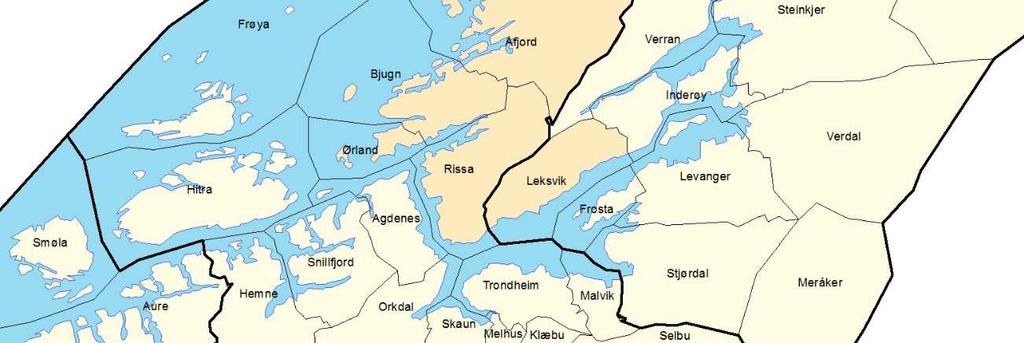 Av de samarbeidene som inngår i evalueringen, er dette det samarbeidet som omfatter flest kommuner. Rissa er den største kommunen med 6676 innbyggere.