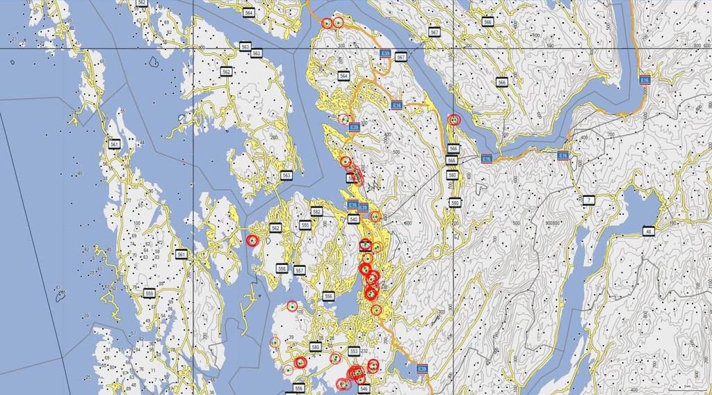 Kartlagte eikeskoger i 2013 6 KARTLAGTE EIKESKOGER I 2013 Som en innledende fase med kartlegging av eikeskoger i Bergen kommune valgte vi 3 områder lokalisert sørvest i kommunen, i bydelen Ytrebygda